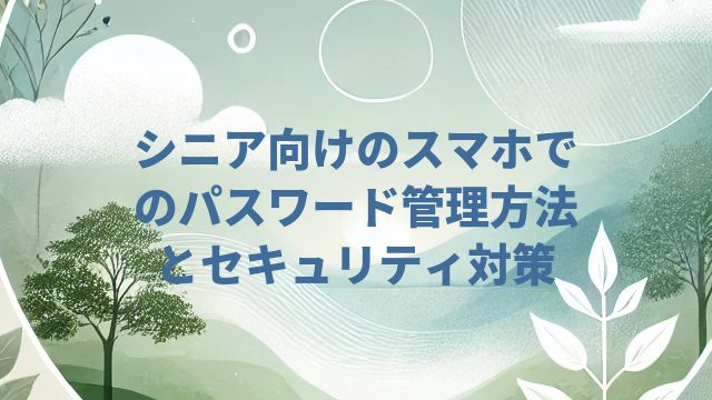 シニア向けのスマホでのパスワード管理方法とセキュリティ対策